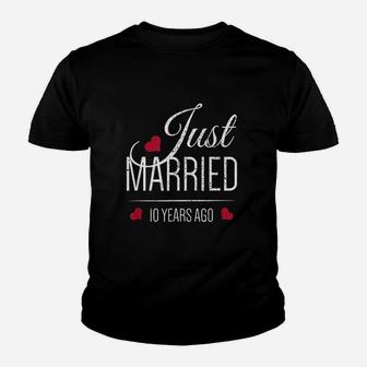 10th Wedding Anniversary Just Married 10 Years Ago Kid T-Shirt - Seseable