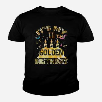 11th Birthday My 11th Golden Birthday Vintage Kid T-Shirt - Seseable