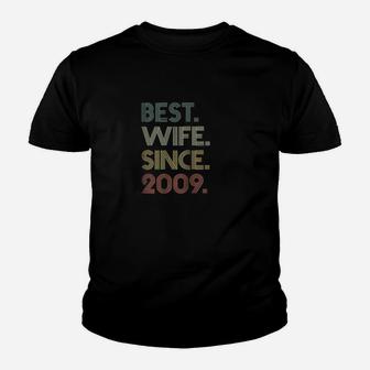 12th Wedding Anniversary Gift Best Wife Since 2009 Gift Kid T-Shirt - Seseable
