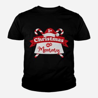 1st Christmas As A Mommy New Mom Gift Idea Kid T-Shirt - Seseable