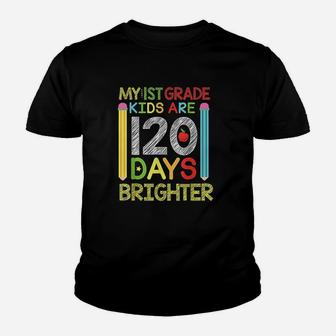 1st Grade 120 Days Of School Pencil Teacher Kids Kid T-Shirt - Seseable