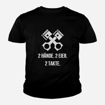 2-Takte Motorenliebhaber Schwarzes Kinder Tshirt mit Design - Seseable