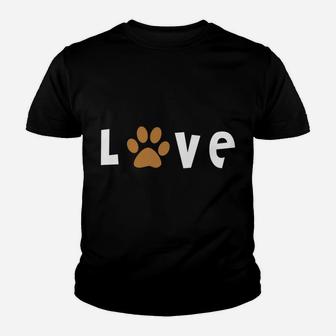 I Love Dogs Cats Flag Paw Print Dog Cat Rescue Adoption Kid T-Shirt