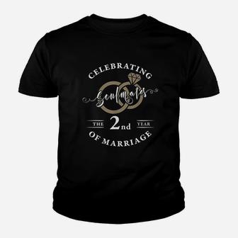 2nd Wedding Anniversary 2 Years Of Marriage Gift Kid T-Shirt - Seseable