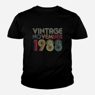 33rd Birthday Gifts Vintage November 1988 Kid T-Shirt - Seseable