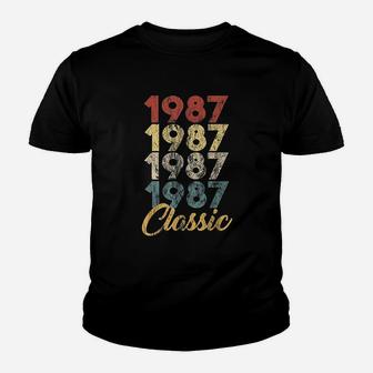 35th Birthday Born In 1987 Vintage 35 Retro Bday Gift Kid T-Shirt - Seseable