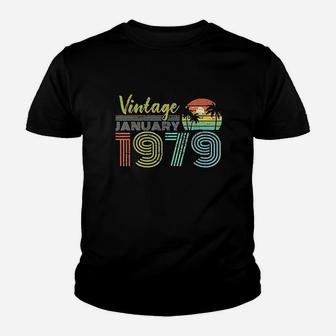 42nd Birthday Gift Vintage January 1979 Forty Years Old Kid T-Shirt - Seseable