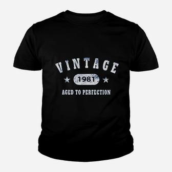 40th Birthday Vintage 1981 Aged To Perfection Kid T-Shirt - Seseable