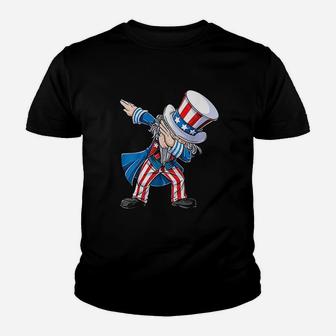 4th Of July For Kids Dabbing Uncle Sam Boys Men Gifts Kid T-Shirt - Seseable
