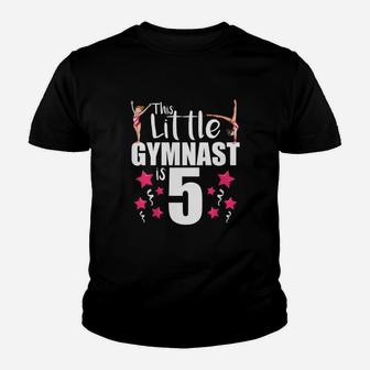 5 Year Old Gymnast Birthday Tumbling Gymnastics 5th Gift Youth T-shirt - Seseable