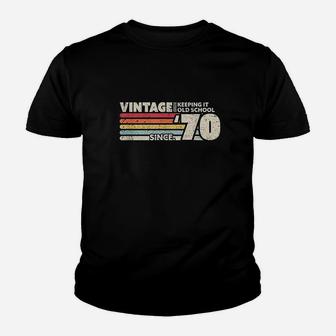 Birthday 1970 Vintage Keeping It Old School Since '70 Kid T-Shirt - Seseable