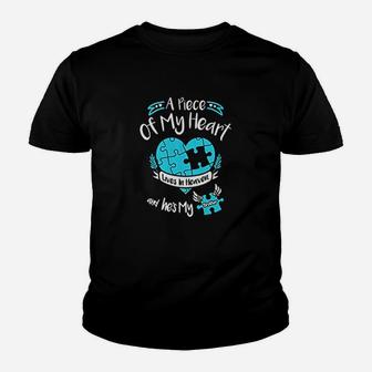 A Piece Of My Heart Lives In Heaven And He Is My Brother Gift Kid T-Shirt - Seseable