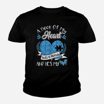 A Piece Of My Heart Lives In Heaven And He Is My Dad Gift Youth T-shirt - Seseable