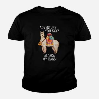Adventure I Will Alpaca My Bags Funny Travel Design Kid T-Shirt - Seseable