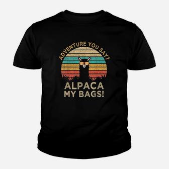 Adventure You Sa Alpaca My Bags Vintage Funny Travel Kid T-Shirt - Seseable