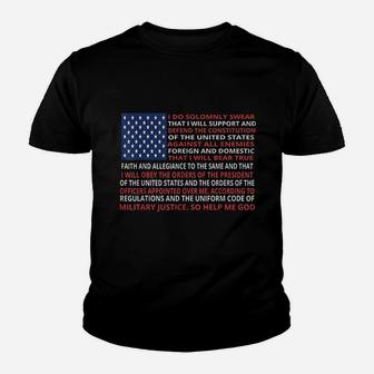American Flag Military Oath Of Enlistment Kid T-Shirt - Seseable