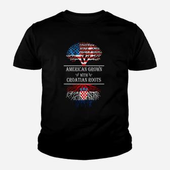 American Grown With Croatian Roots Kid T-Shirt - Seseable