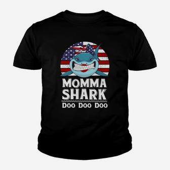 American Momma Shark Funny Mother Family Gift Kid T-Shirt - Seseable