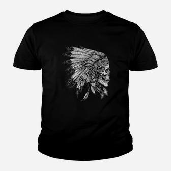 American Motorcycle Skull Native Indian Eagle Chief Vintage Kid T-Shirt - Seseable