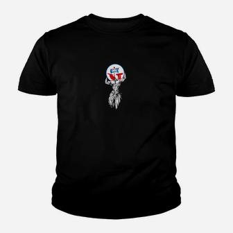 Amerikanischer Adler Emblem Schwarzes Kinder Tshirt, Trendiges Adler Motiv Tee - Seseable