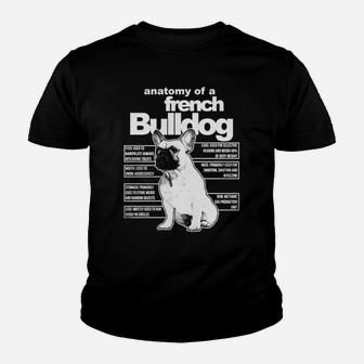 Anatomy Of A French Bulldog Kid T-Shirt - Seseable