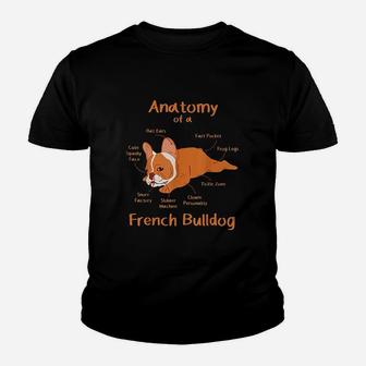 Anatomy Of French Bulldog Kid T-Shirt - Seseable