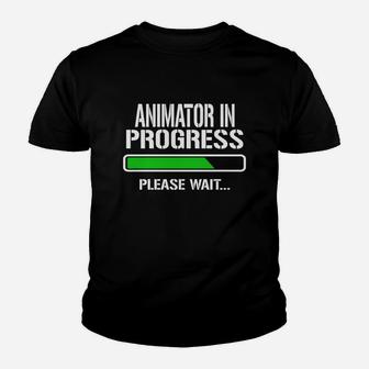 Animator In Progress Please Wait Baby Announce Funny Job Title Kid T-Shirt - Seseable