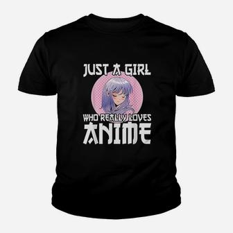 Anime Girl Gift Just A Girl Who Loves Anime Kid T-Shirt - Seseable