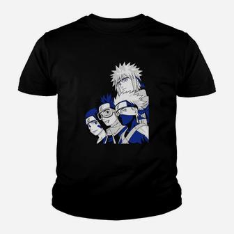Anime Ninja Team Grafik Kinder Tshirt - Schwarz, stylisches Otaku Hemd - Seseable