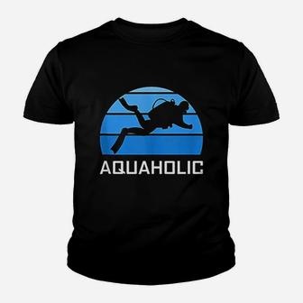 Aquaholic Scuba Diver Funny Love Diving Ocean Water Dive Kid T-Shirt - Seseable