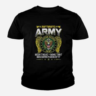 Army Retired Military Us Army Retirement Kid T-Shirt - Seseable