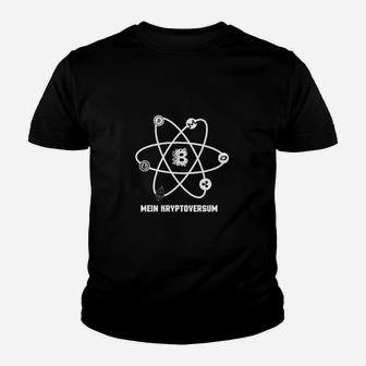 Atomdesign Mein KryptoVersum Schwarzes Kinder Tshirt für Blockchain-Fans - Seseable