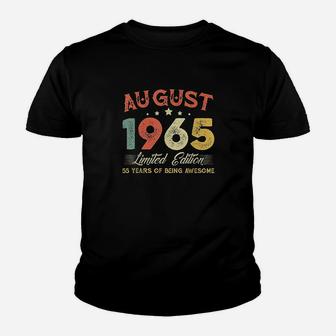 August 1965 57 Years Old Vintage 57th Birthday Gifts Kid T-Shirt - Seseable