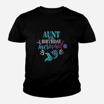 Aunt Of The Birthday Mermaid Matching Family Kid T-Shirt | Seseable CA