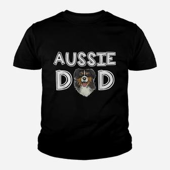 Aussie Dad Daddy Fathers Day Gift Australian Shepherd Kid T-Shirt - Seseable