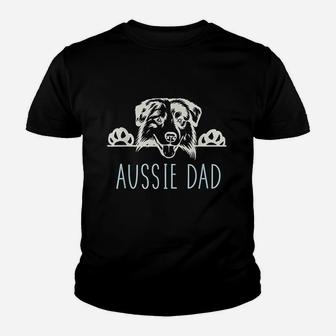 Aussie Dad With Australian Shepherd Dog Kid T-Shirt - Seseable
