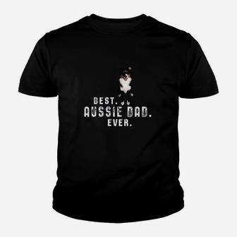 Australian Shepherd Best Aussie Dad Ever Gift Kid T-Shirt - Seseable