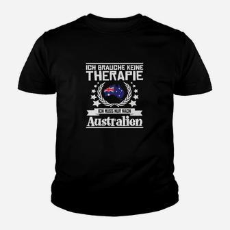 Australien-Liebhaber Schwarz Kinder Tshirt - Therapieersatz durch Reise - Seseable