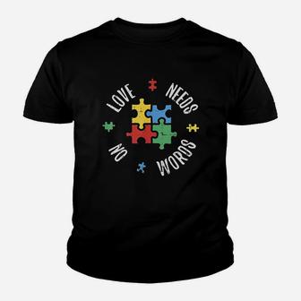 Awareness Teacher Love Needs No Word Special Puzzle Kid T-Shirt - Seseable