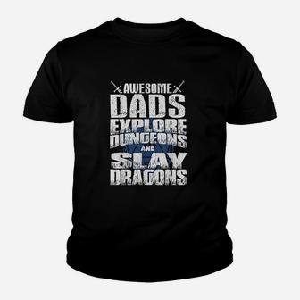 Awesome Dads Explore Dungeons, best christmas gifts for dad Kid T-Shirt - Seseable