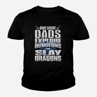 Awesome Dads Explore Dungeons D20 Kid T-Shirt - Seseable