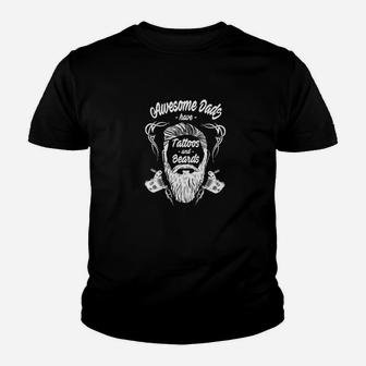 Awesome Dads Have Tattoos And Beards Kid T-Shirt - Seseable