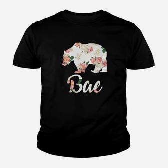 Bae Bear Aunt Floral Family Christmas Matching Gift Kid T-Shirt - Seseable