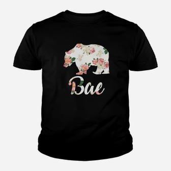 Bae Bear Aunt Floral Family Christmas Matching Gift Kid T-Shirt | Seseable UK