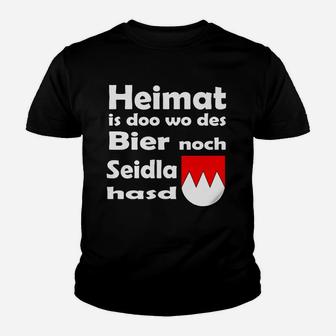 Bairisches Dialekt Kinder Tshirt Heimat & Bier Seidla - Seseable