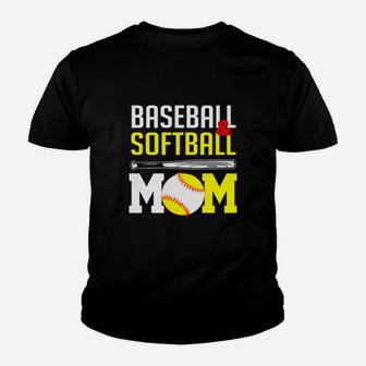 Baseball And Softball Mom Happy Mothers Day Sport Mom Kid T-Shirt - Seseable