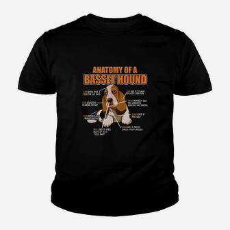 Basset Hound Anatomy Of A Basset Hound Funny Kid T-Shirt - Seseable