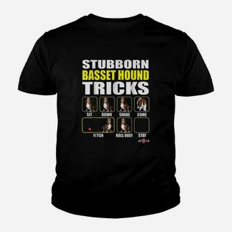 Basset Hound Stubborn Basset Hound Tricks Kid T-Shirt - Seseable