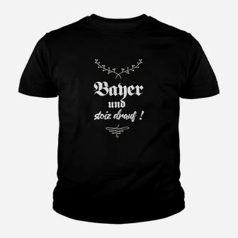 Bayerisches Stolz Kinder Tshirt Bayern und stolz drauf!, Schwarzes Tee - Seseable