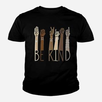 Be Kind Sign Language Hand Talking Teachers Kid T-Shirt - Seseable